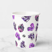 Eishockey Ice-Skaten Girls Rosa Lila Geburtstag Pappbecher (Links)