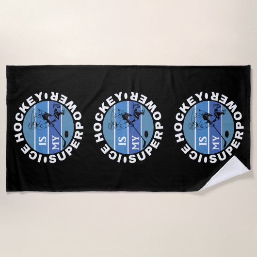 Eishockey ist meine Supermacht Strandtuch (Vorderseite)