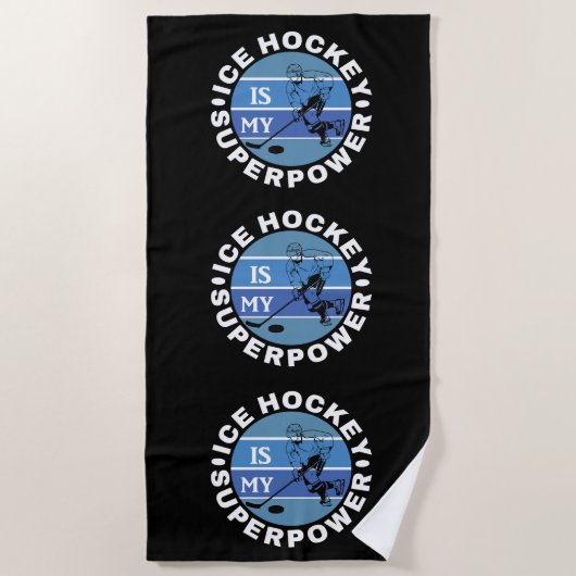 Eishockey ist meine Supermacht Strandtuch (Vorderseite)