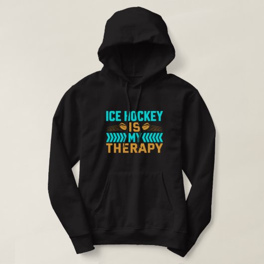 Eishockey ist meine Therapie Hoodie (Design vorne)