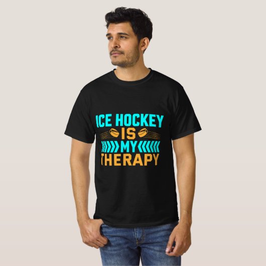 Eishockey ist meine Therapie T-Shirt (Vorne ganz)