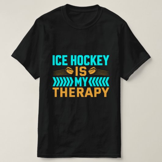 Eishockey ist meine Therapie T-Shirt (Design vorne)