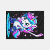 Eishockey Mädchen Dabbing Einhorn Fleecedecke (Vorderseite (Horizontal))