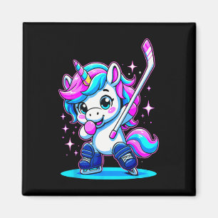 Eishockey-Mädchen Dabbing Einhorn Magnet