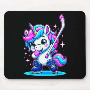 Eishockey Mädchen Dabbing Einhorn Mousepad