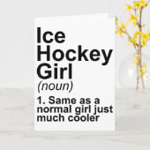 Eishockey-Mädchen-Definition Karte (Gelbe Blume)