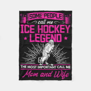 Eishockey-Mama Familien-Hockeyspieler Eishockey Pl Fleecedecke