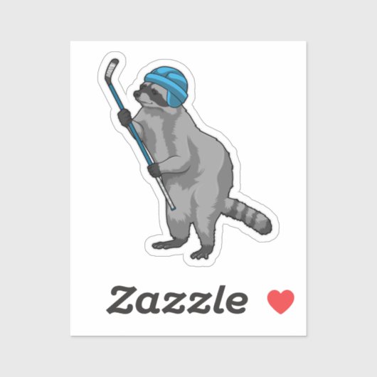 Eishockey mit Eishockeyschläger Aufkleber (Blatt)