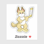 Eishockey mit Eishockeyschläger Aufkleber (Blatt)