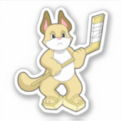 Eishockey mit Eishockeyschläger Aufkleber (Vorderseite)