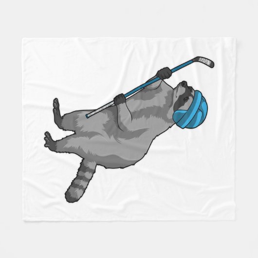 Eishockey mit Eishockeyschläger Fleecedecke (Vorderseite (Horizontal))