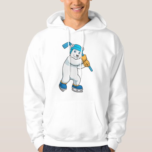 Eishockey mit Eishockeyschläger Hoodie (Vorderseite)