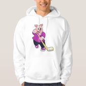 Eishockey mit Eishockeyschläger Hoodie (Vorderseite)