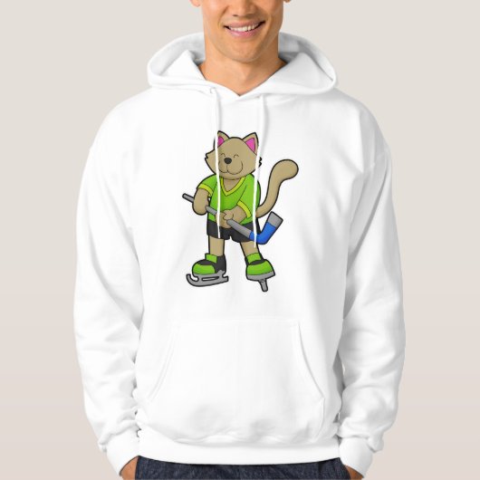 Eishockey mit Eishockeyschläger Hoodie (Vorderseite)