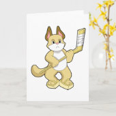 Eishockey mit Eishockeyschläger Karte (Gelbe Blume)