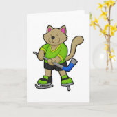 Eishockey mit Eishockeyschläger Karte (Gelbe Blume)