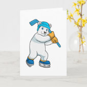 Eishockey mit Eishockeyschläger Karte (Gelbe Blume)