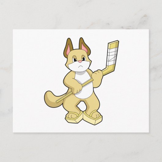 Eishockey mit Eishockeyschläger Postkarte (Vorderseite)