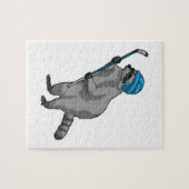 Eishockey mit Eishockeyschläger Puzzle (Horizontal)
