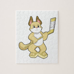 Eishockey mit Eishockeyschläger Puzzle