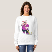 Eishockey mit Eishockeyschläger Sweatshirt (Vorne ganz)