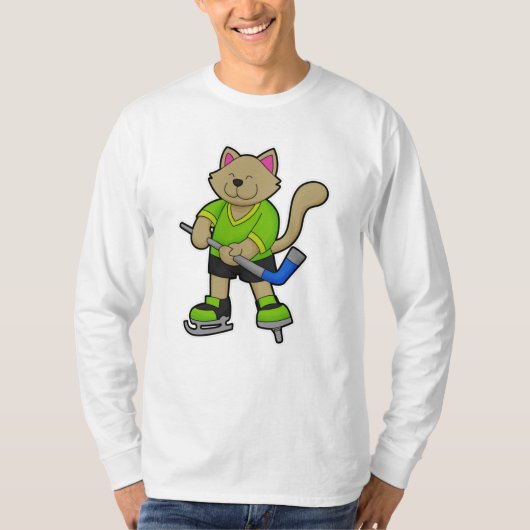 Eishockey mit Eishockeyschläger T-Shirt (Vorderseite)