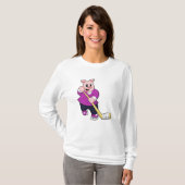 Eishockey mit Eishockeyschläger T-Shirt (Vorne ganz)