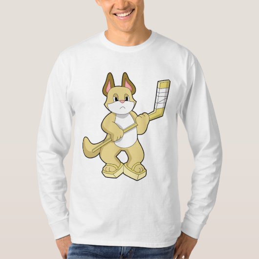 Eishockey mit Eishockeyschläger T-Shirt (Vorderseite)