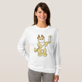 Eishockey mit Eishockeyschläger T-Shirt (Vorne ganz)