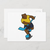 Eishockey mit Eishockeystick Postkarte (Vorne/Hinten)