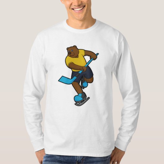 Eishockey mit Eishockeystick T-Shirt (Vorderseite)