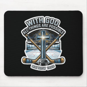 Eishockey mit Gott sind alle Dinge möglich Matthe Mousepad