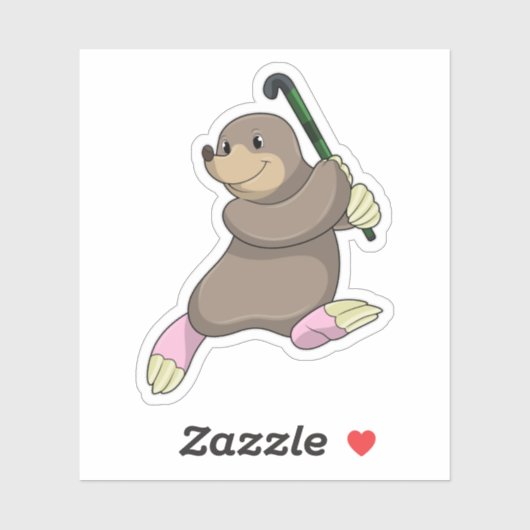 Eishockey mit Hockeyschläger Aufkleber (Blatt)