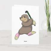 Eishockey mit Hockeyschläger Karte (Rückseite)