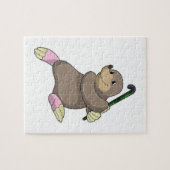 Eishockey mit Hockeyschläger Puzzle (Horizontal)