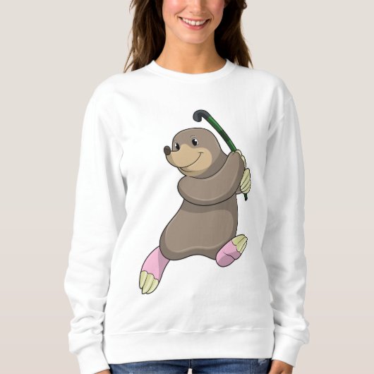 Eishockey mit Hockeyschläger Sweatshirt (Vorderseite)