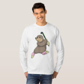 Eishockey mit Hockeyschläger T-Shirt (Vorne ganz)