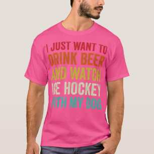 Eishockey mit meinem Hund Funny Ice Hockey Fan beo T-Shirt