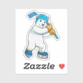 Eishockey mit Stick Aufkleber (Blatt)