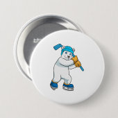 Eishockey mit Stick Button (Vorne & Hinten)