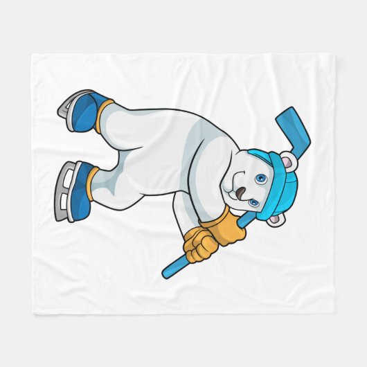 Eishockey mit Stick Fleecedecke (Vorderseite (Horizontal))