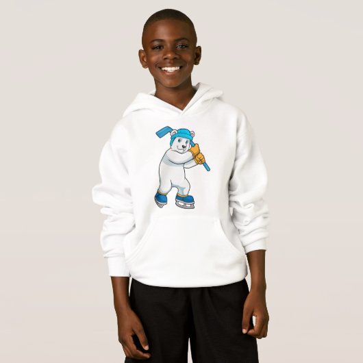 Eishockey mit Stick Hoodie (Vorne ganz)
