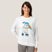 Eishockey mit Stick T-Shirt (Vorne ganz)