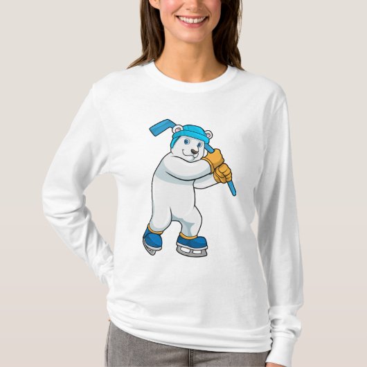 Eishockey mit Stick T-Shirt (Vorderseite)