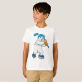 Eishockey mit Stick T-Shirt (Vorne ganz)