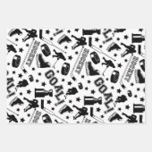 Eishockey Muster Pucks Sticks Spielspiel Geschenkpapier Set (Vorderseite)