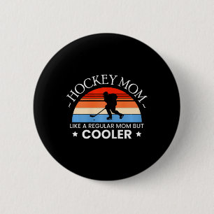 Eishockey-Mutter-Spielerin-Torhüter-Schlittschuhlä Button