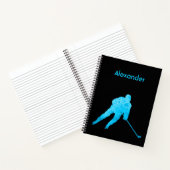 Eishockey-Notebook-Silhouette türkis Notizblock (Innenseite)