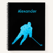 Eishockey-Notebook-Silhouette türkis Notizblock (Vorderseite)