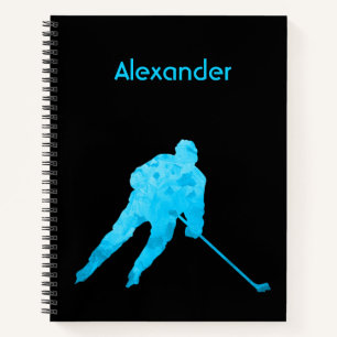 Eishockey-Notebook-Silhouette türkis Notizblock